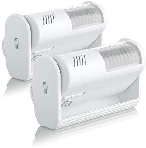 SEBSON® Bewegungsmelder mit Alarm und Klingel, Durchgangsmelder, batteriebetrieben, Alarmanlage, 2er Pack