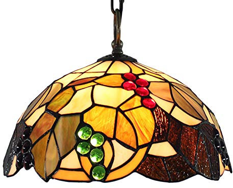 E27 Tiffany Pendelleuchte Esstisch Glas Hängelampe Höheverstellbar Vintage Esszimmer Lampen Retro Kronleuchter Wohnzimmerlampe Hängeleuchte Restaurant Keller Loft Cafe Bar Deko Leuchte Ø30 cm