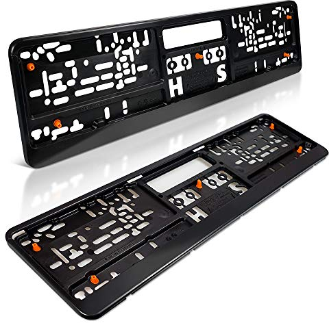 schildEVO 2 Kennzeichenhalter | Anti-Vibration | Vibrationsschutz | Progressive Dämpfung | Schwarz | Kennzeichen | Nummernschildhalter | Klipp Top 4 | Autokennzeichen | Auto PKW Kfz | DHL-Versand
