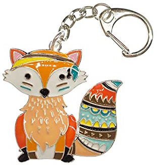 Miniblings Fuchs Schlüsselanhänger Rotfuchs Fuchsanhänger Metall bunt emailliert - Handmade Modeschmuck I I Anhänger Schlüsselring Schlüsselband Keyring