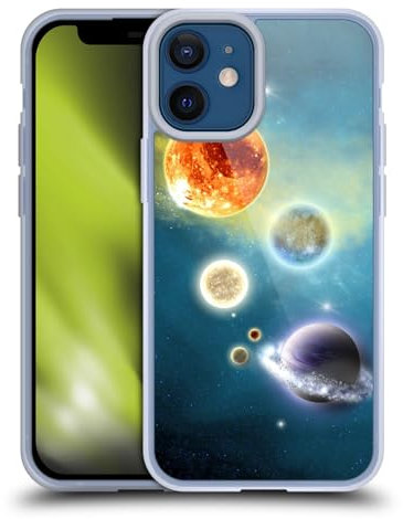 Head Case Designs Offizielle Simone Gatterwe EIN Neues Sonnensystem Planeten Gelhülle [Militärischer Schutzgrad] Kompatibel Mit Apple iPhone 12 Mini Und Kompatibel Mit MagSafe
