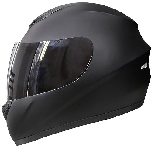 Zorax ZOR-819 Nero Opaco XL (61cm) Casco Moto Integrale per Moto ECE 2206 Omologato Stradale per Strada + Visiera Fumé Scuro