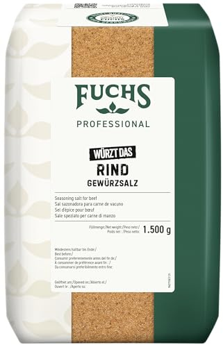 Fuchs Professional - Rind Gewürzsalz | 1,5 kg im großen Beutel | Zum Würzen von Schmorgerichte vom Rind und Saucen, kein weiteres Salzen | Für Großverbraucher und Gastronomie