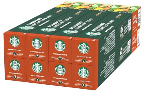 STARBUCKS Breakfast Blend By Nespresso, Medium Roast, Coffee Capsules 8 X 10 (80 Capsules)