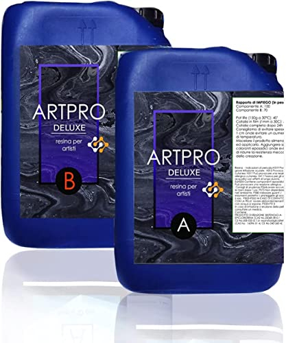 Resin Pro ® Résine Epoxy Art Pro Deluxe 9Kg: Idéale Pour Les Surfaces Inclinées/Verticales, Pour Les Revêtements, Sous De Verre, Plateaux, Assistance Technique en Français