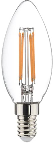 SYLVANIA LED-Lampe, E14 Sockel, 470 Lumen, Homelight (2700 Kelvin), 4.5 Watt Leistung, 15000h Lebensdauer, 35mm Durchmesser, 97mm Länge, Klarer Kerze Kolben, 1er Pack