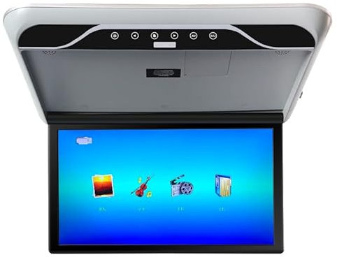 ZERTRAN 19 Inch MP5 Car Roof Mounted Monitor Auto Ceiling Screen HD Video Vehicle Flip Down Overhead Multimedia Player Gray