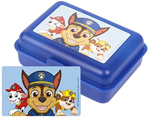 United Labels Paw Patrol Brotdose - Chase, Marshall & Rubble Lunchbox Butterbrotdose mit Trennwand Blau