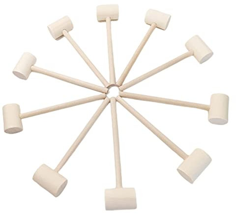 Autupy 20 Pieces Wooden Crab Lobster Seafood Mallets,Wooden Hammer for Chocolate,Breakable Heart Hammer