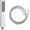 Ownace High Pressure Chrome Brass Shower Head with 59 Inch Hose Set Single Function Square Hand Shower Head Silicone Water Outlet for Bathroom