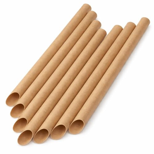 EcoFlavour Kraft Paper Straws with Pointed End - Brown - 8mm - Pack of 100 - Individually Wrapped Eco-Friendly/Food Safe/Suitable for All Occasions (8mm)