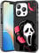 Qerrassa Black Skull Case for iPhone 14 Pro Cute Cartoon Character Kawaii Soft TPU Cover for Girly Girls Kids Boys Phone Cases Funny Pattern Fashion Protective Case for iPhone 14 Pro