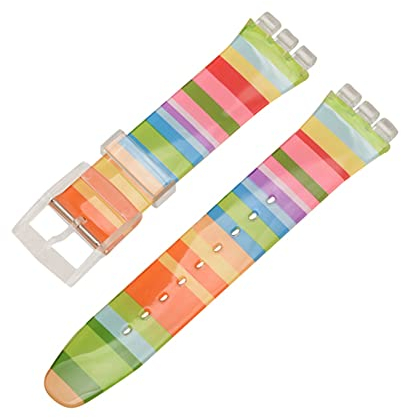 Tyogeephy Kompatibel mit Swatch 16mm 17mm 19mm 20mm Armband, Silikon Sport Ersatzarmband für Swatch Damen Herren