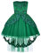 BUNNY LULU Filles Robe inclinée épaule Demoiselle d’honneur Mariage Princesse Arc des Enfants Bal d’Anniversaire soirée Spectacle Lavande al Ginocchio（Verde ，7-8 Anni）