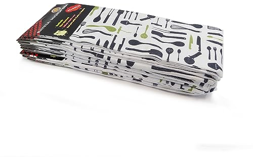 Super Mundo - Paños de Limpieza de Microfibra, Bayetas Microfibras, 12 Unidades, Ideal para Limpieza, Cocina, Coche, Baño, 40 X 60 cm (Cocina Negro)