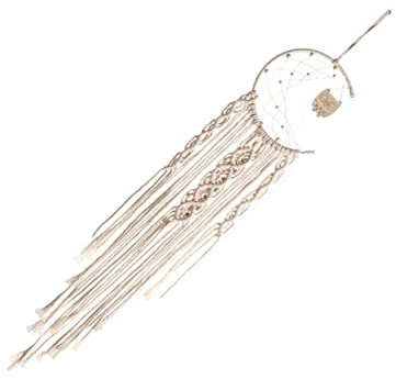 Cabilock Teppich Boho Makramee-vorhänge Wand Dekoration Boho-vorhang Boho-hochzeitsdeko Runde Makramee-quaste Runde Teppiche Böhmische Teppiche Wandbehang Schmuck Weiß Anhänger Böhmen