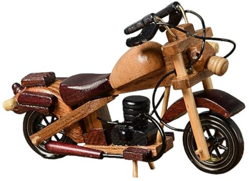 -Motorradmodell aus, Vintage-Motorradmodell, Retro-Motorrad-, Fahrzeug-Tischplatte, Holzmodell, Elegante Dekorationen für Schlafsaal, Arbeit, tragbares Heimornament für Zuhause, Wohnung