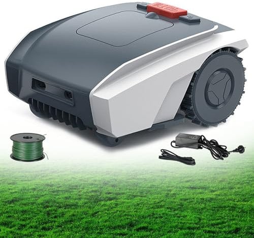 Naturalpowev Robot Lawn Mower, Automatic Robot Mower with Bluetooth APP Control and Boundary Wire, Self-Charging, Rain Sensor, 25% Slope, Covers up to 1/3 Acre (16000 sq ft)