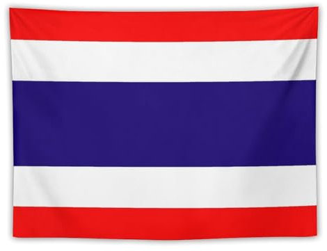GONMFKM Thailand Flagge Wandteppich, Wandbehang Wandtuch Nationalflagge Mit Thailand, Wandteppich Psychedelic Ästhetisch Wanddeko Für Schlafzimmer Wohnzimmer Wohnheim 150×200Cm