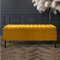 Safar Striped Ottoman Storage Bench, End of Bed Bench with Legs, Entryway Bench with Storage, Shoe Storage Ottoman Box, Rectangle Storage Footstool (Mustard Gold Velvet, 4ft (120x40x50)CM)