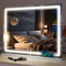 YU YUSING Hollywood Schminkspiegel mit Beleuchtung, 70x57cm Hollywood Spiegel Dimmbar mit 3 Farbtemperaturen, Groß Kosmetikspiegel Vanity Spiegel Tischspiegel mit Touch-Schalter USB 10X Vergrößerung