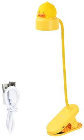 Litinliv Lampada da Scrivania Led con Clip, 3 Livelli Dimmerabili Lampada da Lettura a LED Ricaricabile, 360° Flessibile Portatile Lampada Letto Libro, Lampade Clip per Studio e Lavoro (Anatra)
