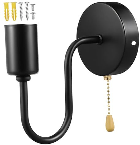 Housoutil Cadena Lámpara De Pared Retro Lámparas De Pared Aplique De Pared Con Interruptor Lámpara Montada En La Pared Aplique De Pared Aplique De Pared De Luz Black Planchar