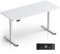 ONKRON höhenverstellbarer Schreibtisch mit Platte 140x60 cm, elektrischer Tisch bis zu 60 kg, Steh Sitz Schreibtisch elektrisch verstellbar mit Motor 25 mm/s Hubgeschwindigkeit Weiß WDT221E-W