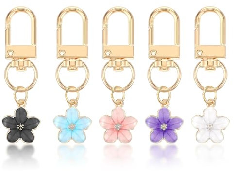 5 Morceaux De Pendentif en Fleur De Cerisier, Pendentif Floral Mignon, Porte-Clés pour Femmes, Pendentif d'emballage Et De Décoration, Pendentif Simple Et Polyvalent.