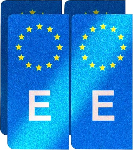 Autodomy Autocollant Plaque d'Immatriculation Espagne Reflecteur Résistant à la Pluie, Soleil et Tunnels de Lavage | Autocollant E Plaque d'Immatriculation Homologué