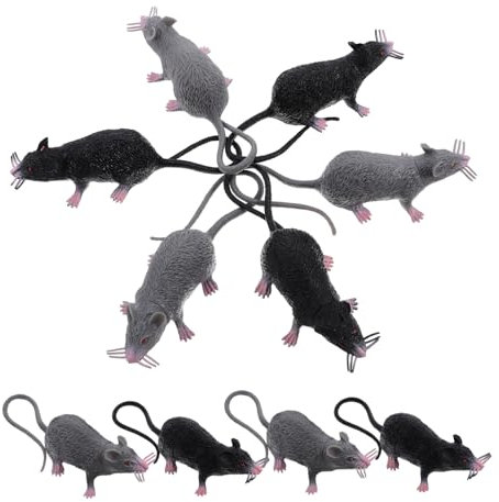 Milisten 10 Pièces Rats en Plastique Poilu Réaliste Décorations Effrayantes d'halloween Faux Souris Horreur Faire La Fête Petit De Farce De Rat pour Les Rats À L'intérieur Jouets PVC