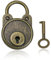 Nevoluxer Cadenas Vintage à Clé | 4,8x3x1 cm Bronze | Pour Journaux, Boîtes à Bijoux & Cadeaux | Mini Serrure 1,5cm Arc | Fermeture Décorative