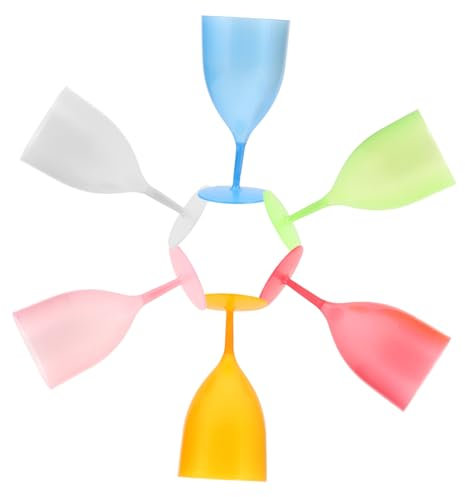 Ciieeo 6 Pezzi Festa Infrangibili Policarbonato con Colorati per Vino Cocktail e Bevande per Feste