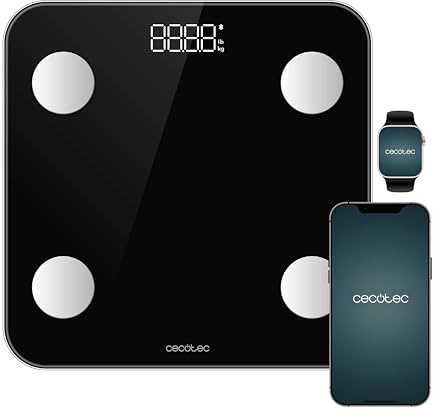 Cecotec Smart Bathroom Scales with Surface Precision Smart App, Bluetooth and 24 Settings, Size 30 x 30 cm, 4 Sensors, Maximum Capacity 180 kg, Battery Operated