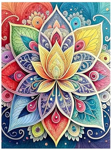 Qiukoo Diamond Painting Erwachsene Blumen – DIY Diamond Painting Kits für Erwachsene zum Basteln – Diamant Malerei Set für kreative Freizeit & Haus Dekoration 30x40cm