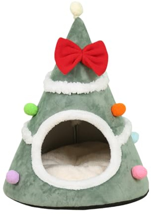 Cama para gatos Árbol de Navidad | Muebles para clima frío | Casa 'Interior para mascotas de Navidad para gatos | Cama cómoda y cálida para mascotas para pequeñas, medianas y g