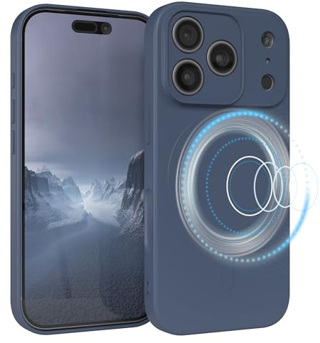 EAZY CASE - Silikonhülle magnetisch für iPhone 17 Pro Hülle Silikon Blau weich stoßfeste Magnet Handyhülle Schutzhülle mit Kameraschutz Dünn Schutz Cover TPU Bumper in Petrol