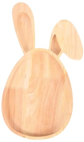 SHINEOFI Easter Bunny Shaped Serving Tray, Rustic Wood Rabbit Appetizer Plate for Spring Decor, Kitchen, Bathroom, 11. 8 X 5. 9 Inch