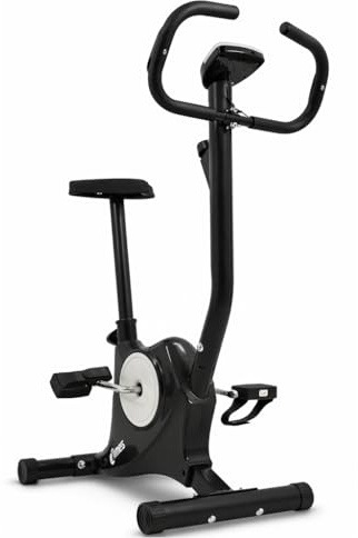 Cyclette Bike da Camera per Dimagrire e Tonificare Glutei e Gambe, Resistenza Regolabile Sensori Cardio Display LCD Sella Regolabile Allenamento Fitness