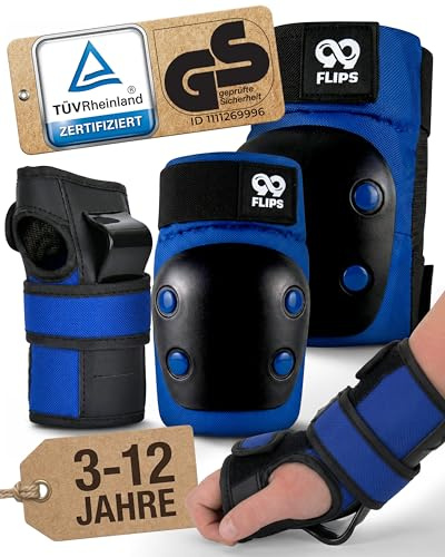 99FLIPS Protektoren Kinder Knieschoner Kinder 3 Jahre - Schoner Inliner Set | Protektoren Inliner - Ocean Blue, XS - Schoner Set für Inline Skates, Skateboard, Rollschuhe & Scooter - SLIDE - Schützer