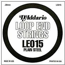 D'Addario LE015 .015 Plain Steel Loop End Single String