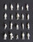 100x Modell Figuren-Menschen Weiß Unbemalt 1:100 für Modellbau Spur TT