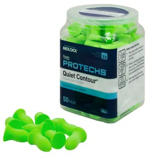 Flents Foam Ear Plugs, 50 Pair for Sleeping, Snoring, Loud Noise, Traveling, Concerts, Construction, & Studying, Contour to Ear, NRR 33, Clear, Made in the USA