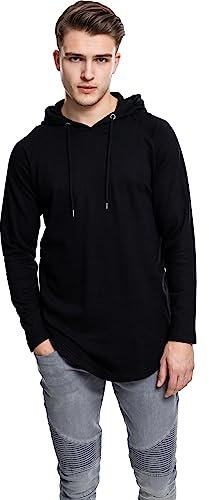 Urban Classics Sudadera Larga Terry Hombre Sudadera con Capucha Negro M