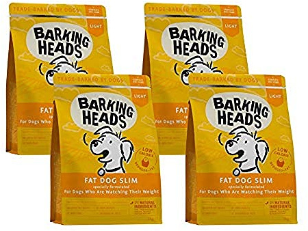 Barking Heads Complete Dry Dog Food 1kg x 4 - Adult All Hounder Fat Dog Slim Chicken - Natural Low Fat Weight Management for Overweight Dogs - Vet Approved