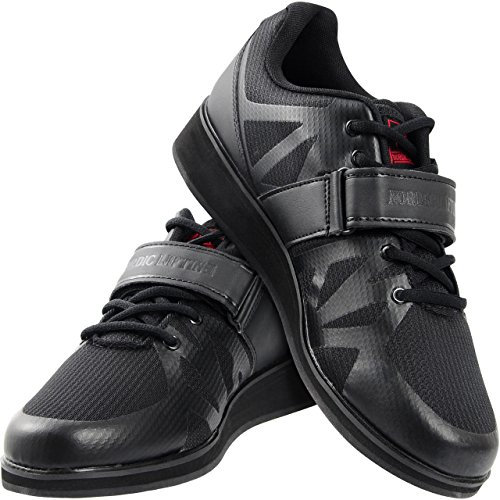 Nordic Lifting Powerlifting Schuhe für schweres Gewichtheben - Herren Kniebeugen Schuh - MEGIN - Schwarz, Größe 9.5