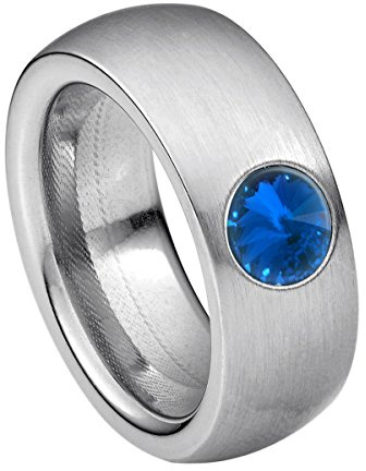 Heideman Ring Damen Coma Silber Edelstahl mit Zirkonia weiß matt | Coma Statement-Ring Silber, Edelstahl, breiter matter Bandring mit Rivoli-Kristall, Damenring, nickelfrei, Geschenk