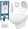 Geberit Duofix Vorwandelement UP 320, Design WC mit LotusClean Beschichtung, Absenkautomatik, Sigma01 Drückerplatte weiß, WC Deckel