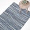 Homescapes Denim-Teppich 90x150 cm, blau gestreifter Flickenteppich handgewebt aus recyceltem Jeansstoff, Chindi-Stil, Flachgewebe, jedes Exemplar EIN Unikat