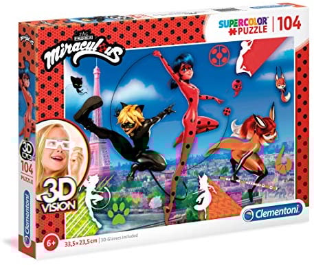 Clementoni - 20152-3D Vision - Miraculous - 104 Teile